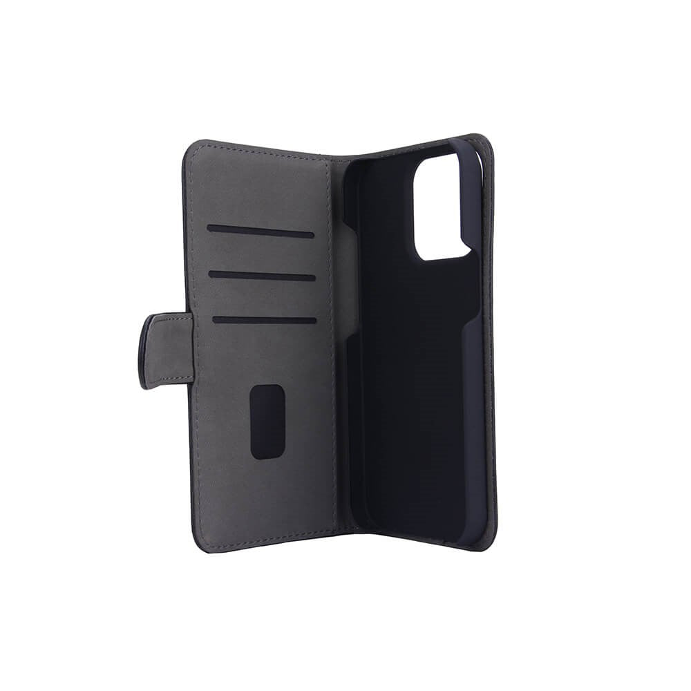 iPhone 13 Pro Gear Wallet - Læder Cover m. Pung - Sort