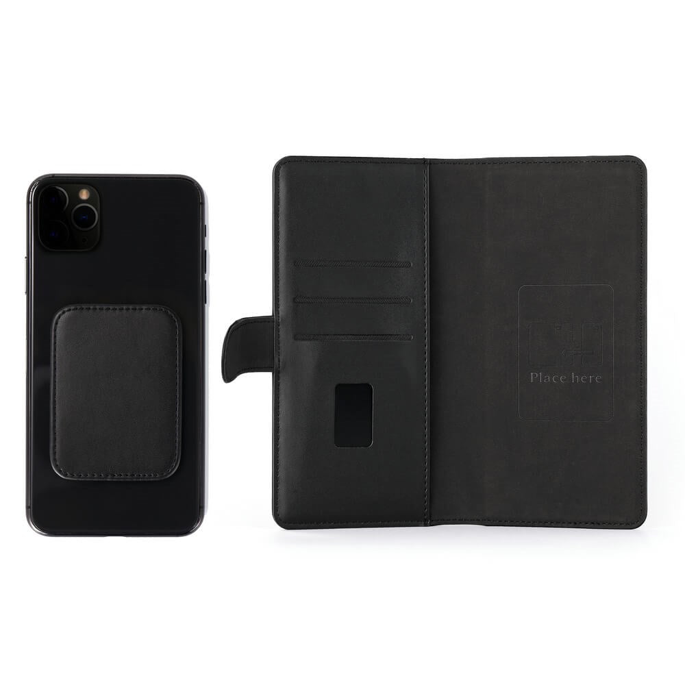 Universal Gear Wallet 2in1 Magnet Cover m. Pung - Sort - (Maks. Mobil: 170 x 74 x 18 mm)