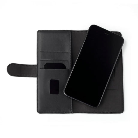 GEAR Wallet Universal Læder Cover m. Pung & Magnet Sort (Maks. Mobil: 160 x 72 x 10 mm)