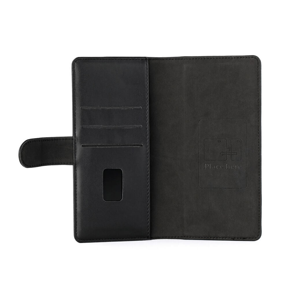 GEAR Wallet Universal Læder Cover m. Pung & Magnet Sort (Maks. Mobil: 160 x 72 x 10 mm)