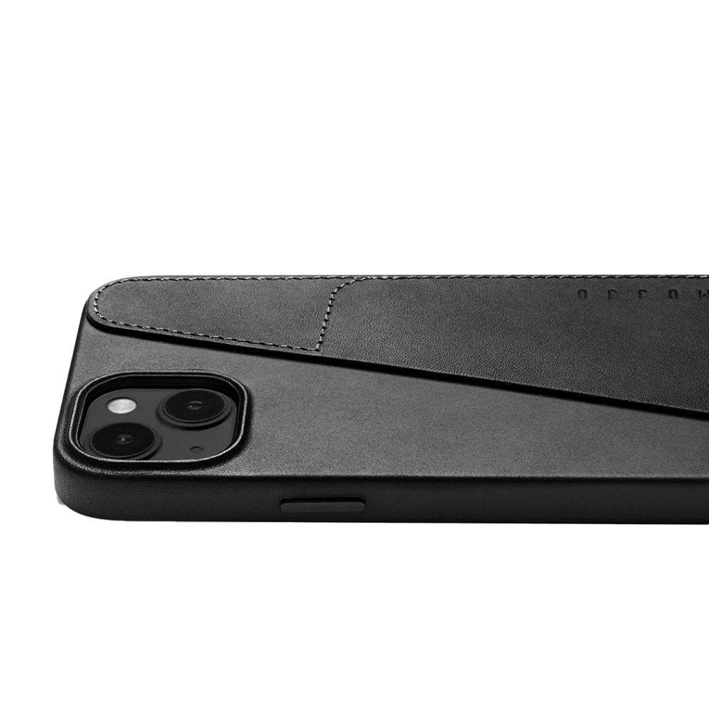 Mujjo iPhone 14 Plus Leather Wallet Case - Sort