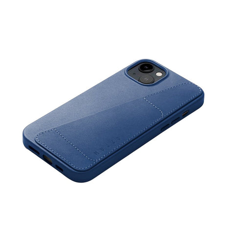 Mujjo iPhone 14 Plus Leather Wallet Case - Blå