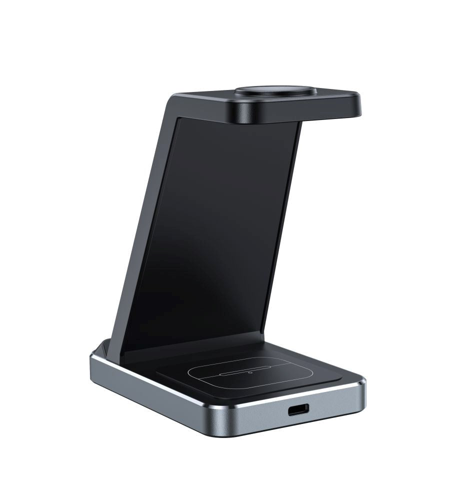 Tech-Protect QI15W-A26 3-in-1 Trådløs Oplader - Sort