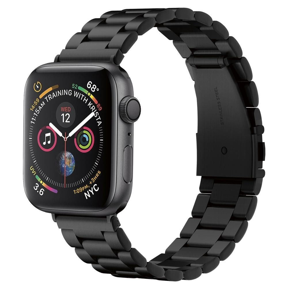 Spigen Apple Watch (42/44/SE/45/46/49mm) Modern Fit Metal Rem - Sort