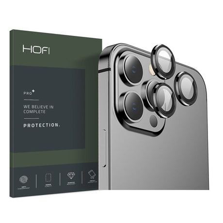 iPhone 13 Pro / 13 Pro Max HOFI Camring Pro Plus - Kameralinse Glas - Sort Kant