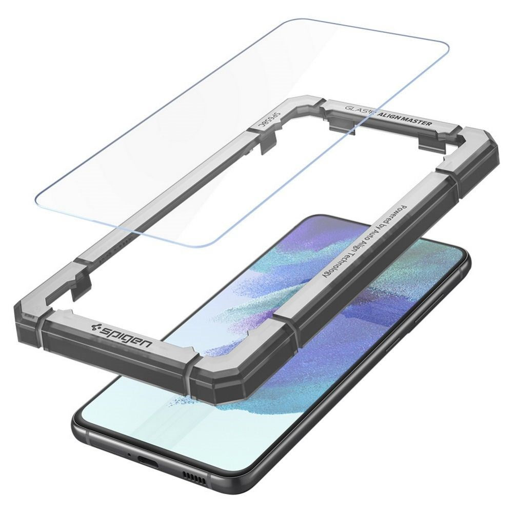 Galaxy S21 FE Spigen Beskyttelsesglas 2 stk. - Gennemsigtig