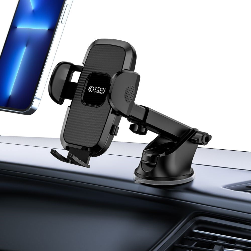 Tech-Protect V3 Universal Mobilholder til bil - Instrumentbræt / Forrude - Max Mobil: 60 x 95mm - Sort