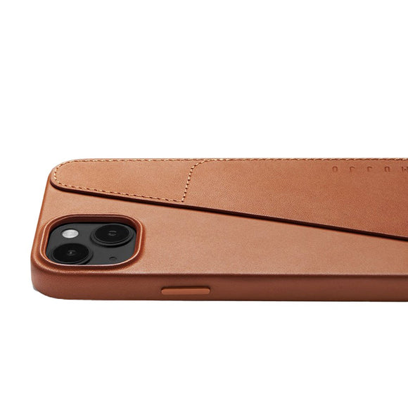 Mujjo iPhone 14 Plus Leather Wallet Case - Brun