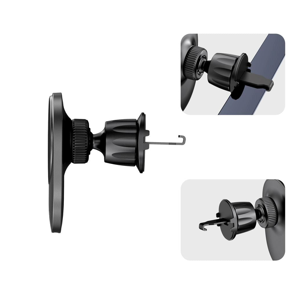 Tech-Protect MM-V1 Trådløs Oplader 15W til Ventilation - MagSafe Kompatibel - Sort