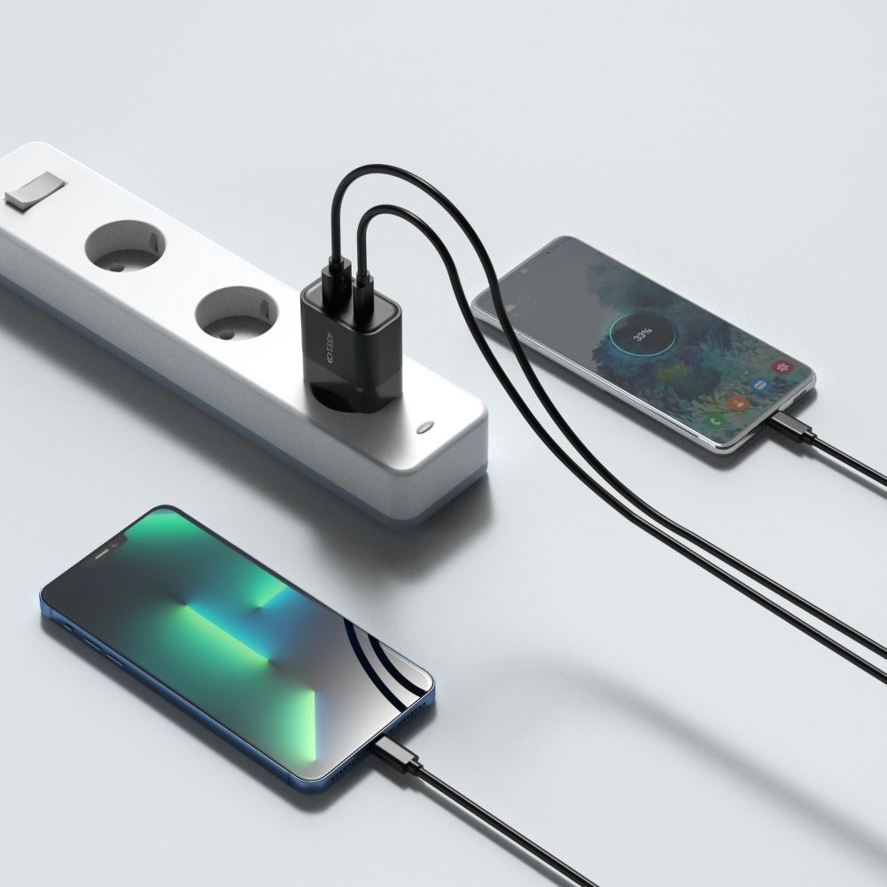 Tech-Protect PD 30W Vægoplader m. 1 x USB-C & 1 x USB-A - Sort