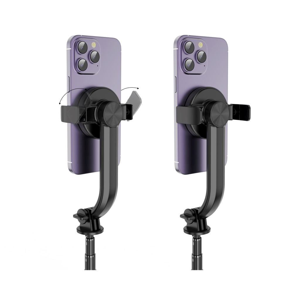 Tech-Protect L04S Kompakt Selfiestang m. Tripod & Bluetooth - MagSafe Kompatibel - Sort