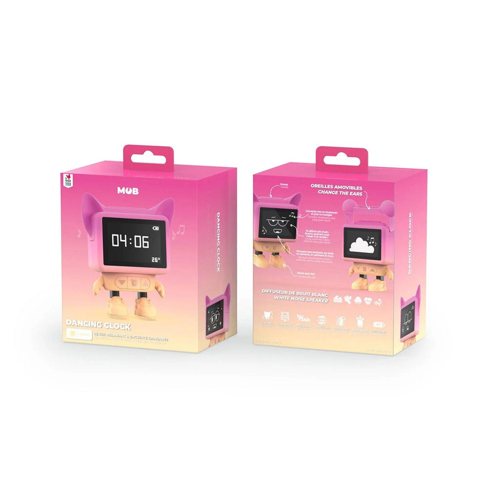 MOB - Dancing Alarm Clock Bluetooth Højtaler - Lyserød