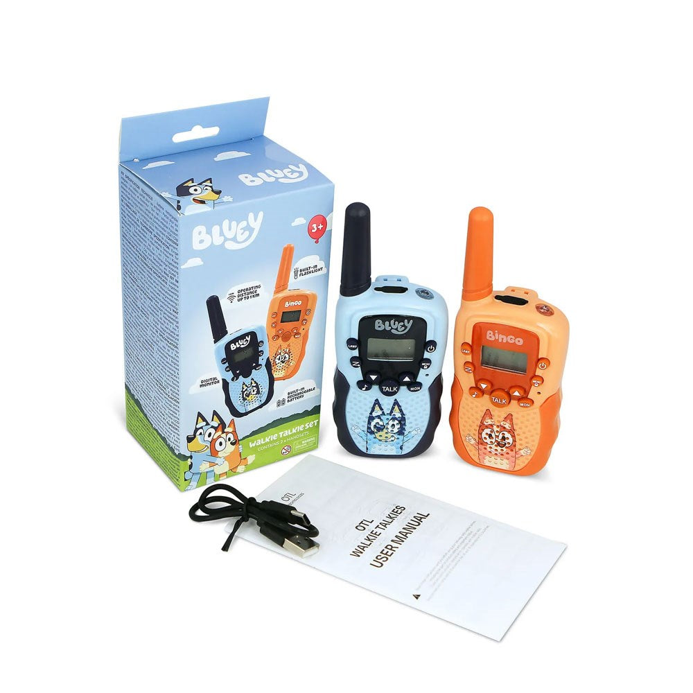 OTL BLUEY Digitalt Walkie Talkie Sæt - 2 stk - Blå / Orange