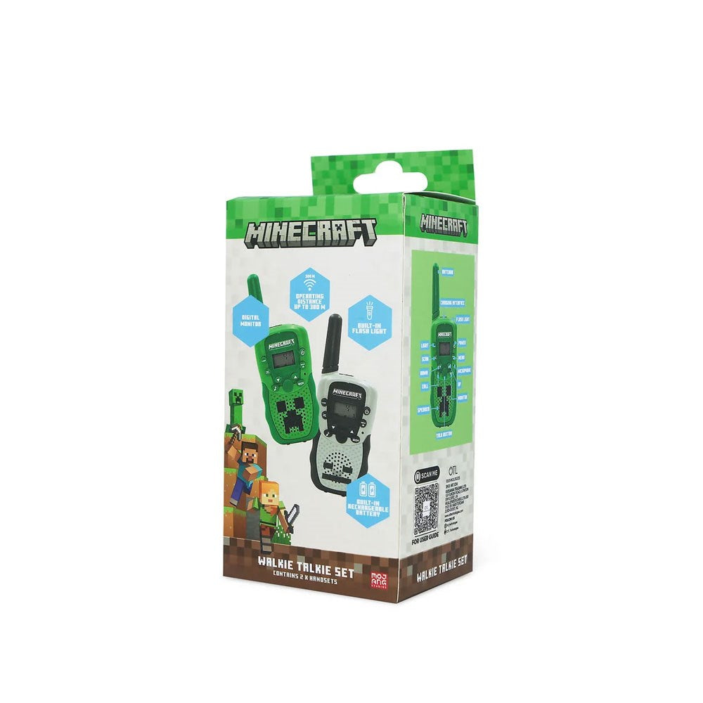 OTL MINECRAFT Digitalt Walkie Talkie Sæt - 2 stk - Grå / Grøn