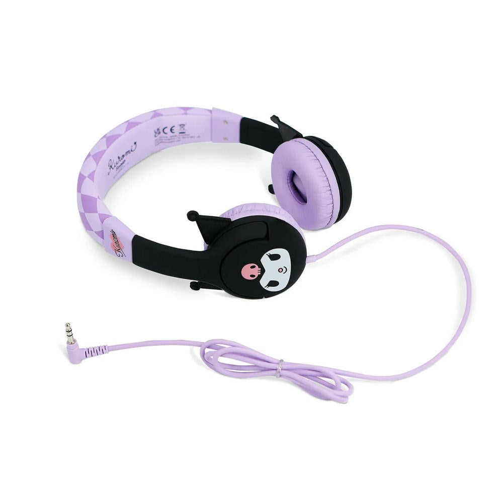 Kuromi OTL On-Ear Høretelefoner til Børn m. 3D Ører - Max. 85dB - Lilla / Sort