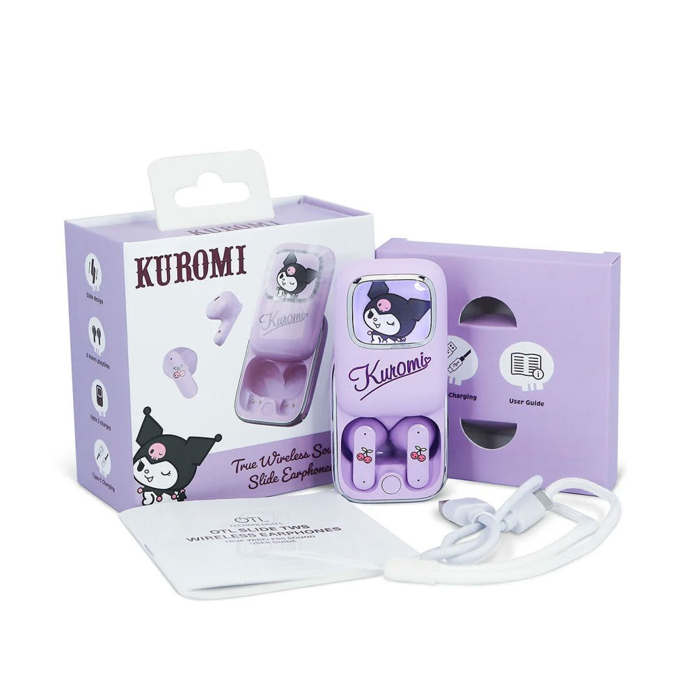 Kuromi OTL True Wireless In-Ear Headset m. Skub-Op Opladningsetui - Lilla