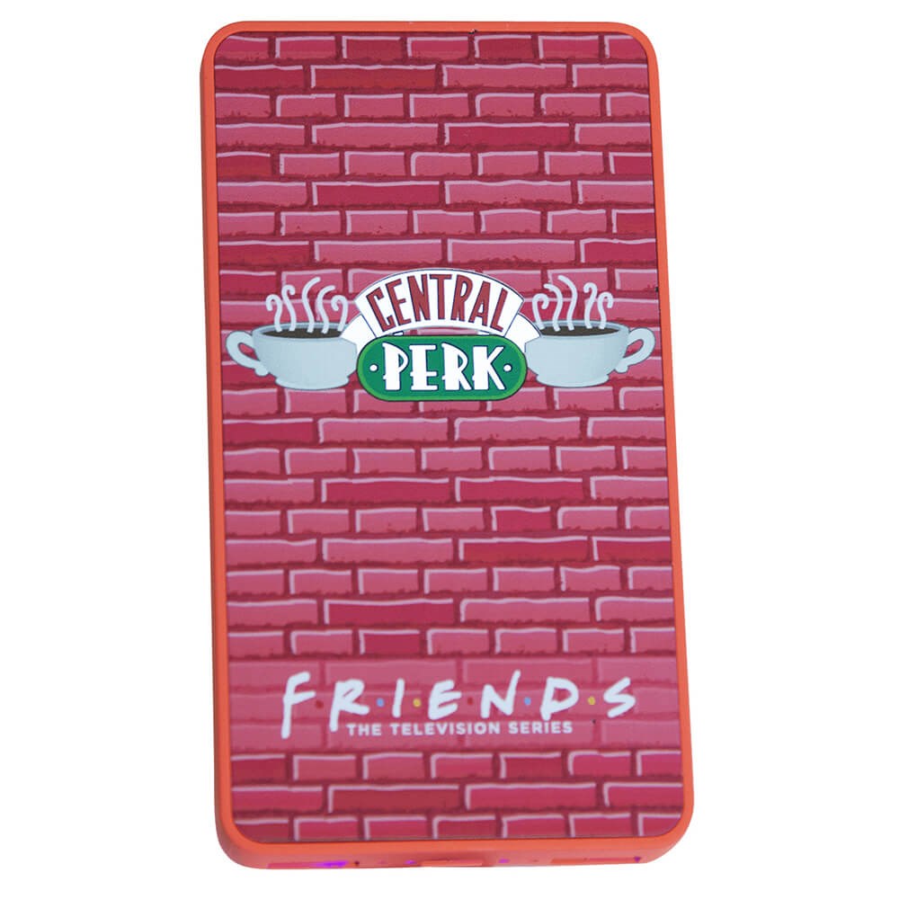 Friends 10W Lysende Powerbank m. 2 x USB-A - 6.000 mAh - Rød