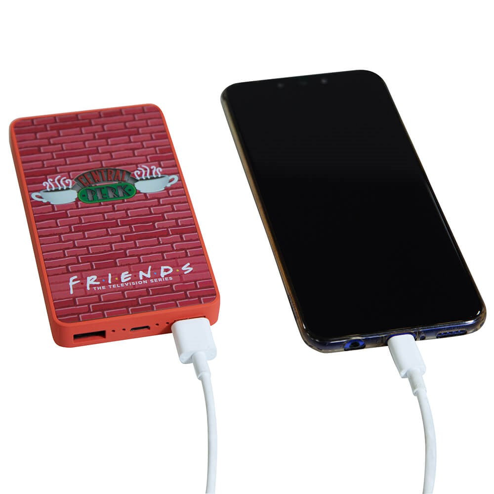Friends 10W Lysende Powerbank m. 2 x USB-A - 6.000 mAh - Rød