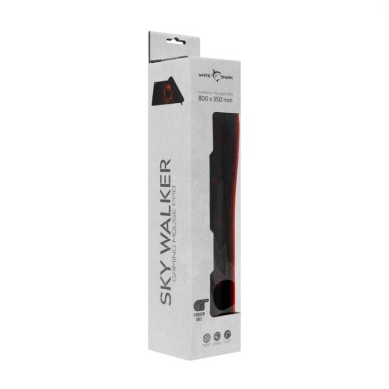 White Shark SKYWALKER XL Gaming Musemåtte - 800 x 350 mm - Sort / Rød