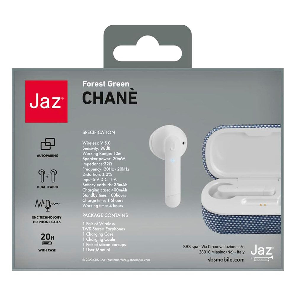 Jaz Chané True Wireless In-Ear Bluetooth Høretelefoner - Blå Denim