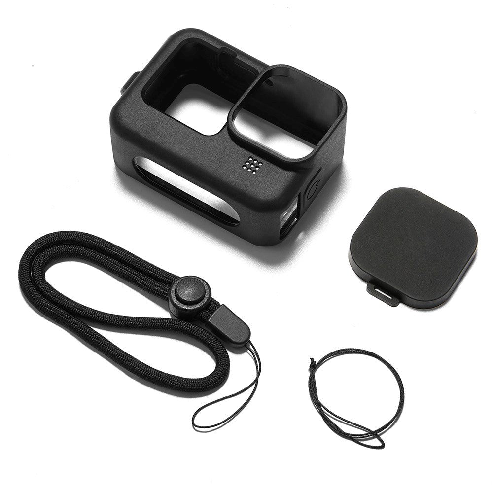 GoPro Hero 9 / 10 / 11 Silikone Cover m. Strop & Linsebeskyttelse - Sort