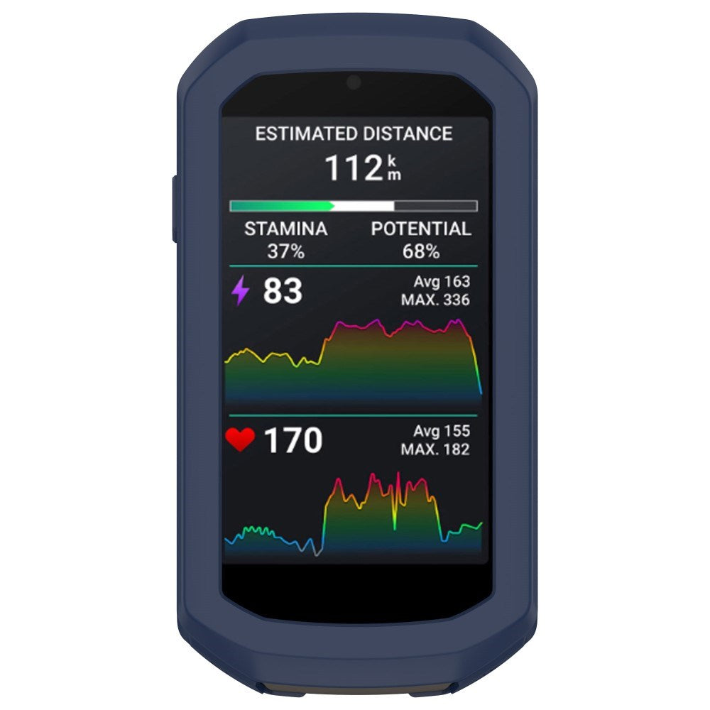 EIDERWOOD Garmin Edge 1050 Silikone Cykel Computer Cover - Mørkeblå