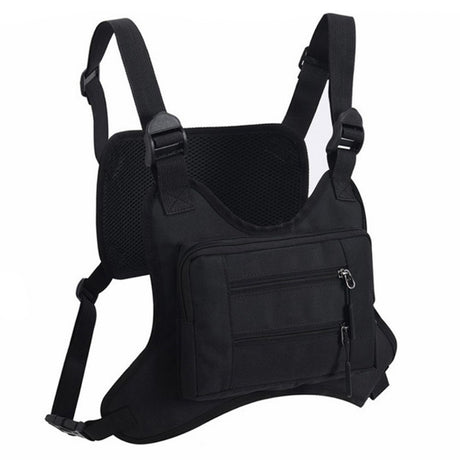 Outdoor Vest med Polyester Taske - Sort