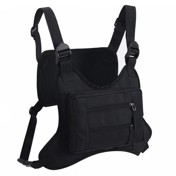 Outdoor Vest med Polyester Taske - Sort