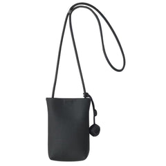 Læder Crossbody Mobil Taske m. Magnet Lukning (200 x 130 mm) - Sort