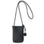 Læder Crossbody Mobil Taske m. Magnet Lukning (200 x 130 mm) - Sort