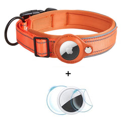 Halsbånd til Hunde med Holder til AirTag - Str. S (30-37 cm) - Orange