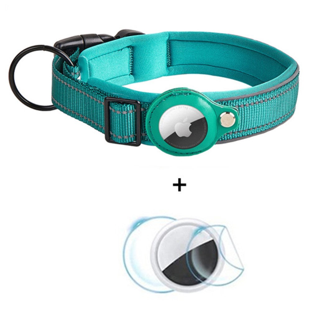Halsbånd til Hunde med Holder til AirTag 1. & 2. Gen. - Str. L (43-50 cm) - Blå