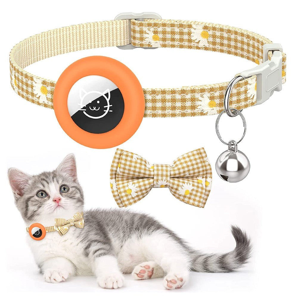Kattehalsbånd med AirTag 1. & 2. Gen. Silikone Etui & Klokke - Orange