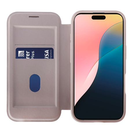 iPhone 16 Vivanco Classic Wallet Flip Cover m. Pung - MagSafe Kompatibel - Greige