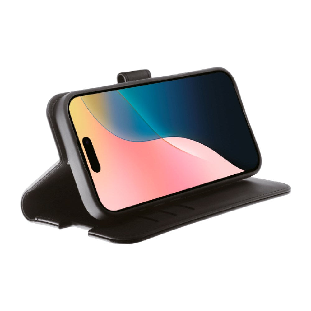 iPhone 16 Vivanco Classic Wallet Flip Cover m. Pung - Sort