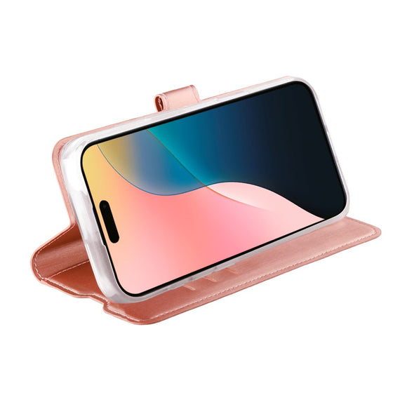 iPhone 16 Vivanco Classic Wallet Flip Cover m. Pung - Rose Gold