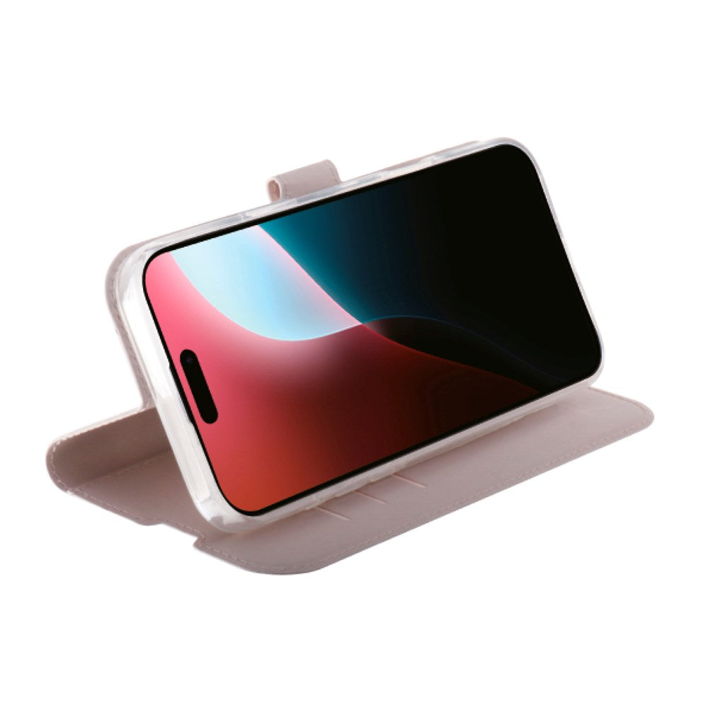 iPhone 16 Pro Vivanco Classic Wallet Flip Cover m. Pung - Greige