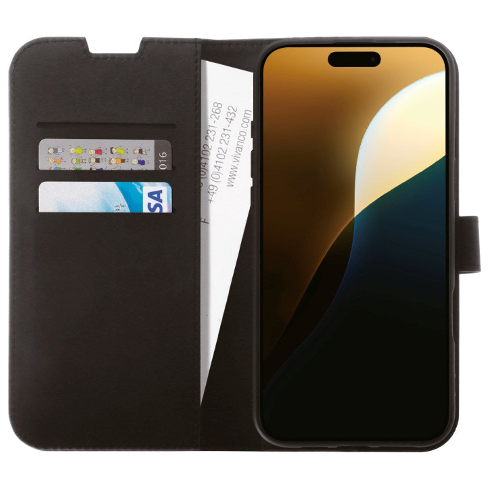 iPhone 16 Pro Max Vivanco Classic Wallet Flip Cover m. Pung - Sort