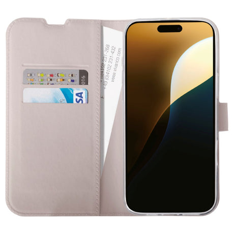 iPhone 16 Pro Max Vivanco Classic Wallet Flip Cover m. Pung - Greige