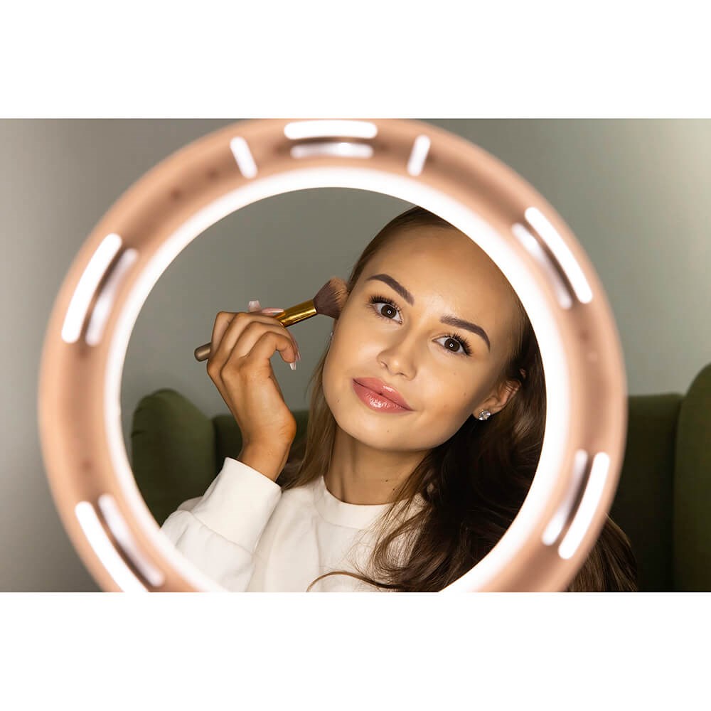 KODAK LED Ring Light Bord Stander m. Mobilholder & Kameraholder - Hvid - (DEMO)