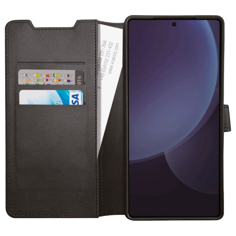 Samsung Galaxy S25 Ultra Vivanco Classic Wallet Flip Cover m. Pung - Sort