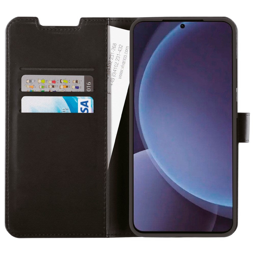 Samsung Galaxy S25+ (Plus) Vivanco Classic Wallet Flip Cover m. Pung - Sort