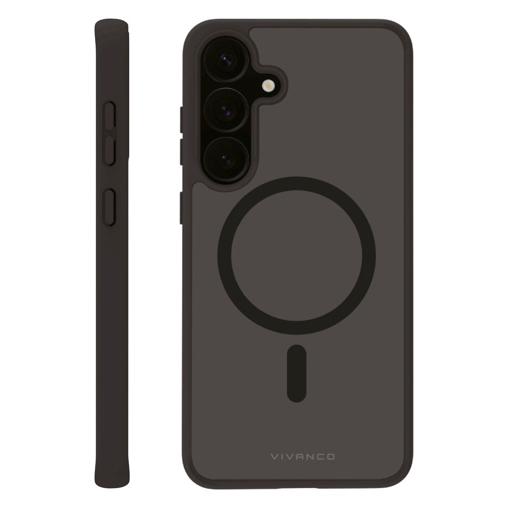 Vivanco Samsung Galaxy S25 Mag Pro Cover – Gennemsigtig/Sort