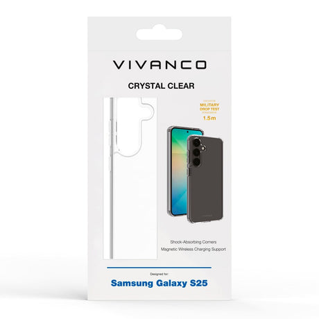 Samsung Galaxy S25 Vivanco Crystal Clear Bagsidecover – Gennemsigtig