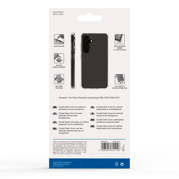 Samsung Galaxy S25 Vivanco Crystal Clear Bagsidecover – Gennemsigtig