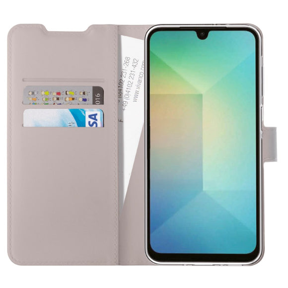 Samsung Galaxy A16 - Vivanco Classic Wallet Flip Cover m. Pung - Taupe