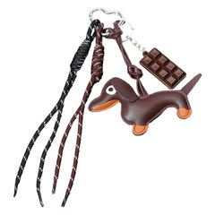 Taskevedhæng m. Gravhund / Chokolade - Brun