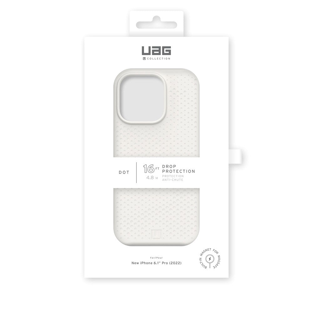 iPhone 14 Pro UAG [U] Dot Series Silikone Håndværker Cover - MagSafe Kompatibel - Marshmallow