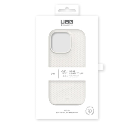 iPhone 14 Pro UAG [U] Dot Series Silikone Håndværker Cover - MagSafe Kompatibel - Marshmallow