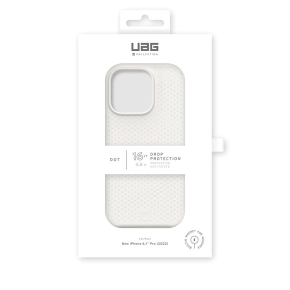 iPhone 14 Pro UAG [U] Dot Series Silikone Håndværker Cover - MagSafe Kompatibel - Marshmallow